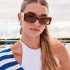 image:imageDIFF Indy Rectangular Sungalsses for Women  UV400 Protection  Designer Acetate FramesTawny Tortoise  Brown