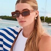 image:imageDIFF Indy Rectangular Sungalsses for Women  UV400 Protection  Designer Acetate FramesTawny Tortoise  Brown