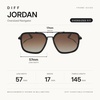 image:imageDIFF Jordan Designer Navigator Sunglasses for Women  100 UVAUVB ProtectionBlack  Black Temple Tips