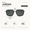 image:imageDIFF Jordan Designer Navigator Sunglasses for Women  100 UVAUVB ProtectionBlack  Grey