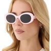 image:imageDIFF Lainey  Designer Oval Sunglasses for Women  UV400 ProtectionPowder Pink  Grey