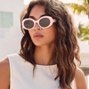 image:imageDIFF Lainey  Designer Oval Sunglasses for Women  UV400 ProtectionPowder Pink  Grey