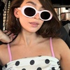 image:imageDIFF Lainey  Designer Oval Sunglasses for Women  UV400 ProtectionPowder Pink  Grey