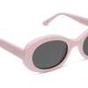 image:imageDIFF Lainey  Designer Oval Sunglasses for Women  UV400 ProtectionPowder Pink  Grey