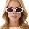 image:imageDIFF Lainey  Designer Oval Sunglasses for Women  UV400 ProtectionPowder Pink  Grey