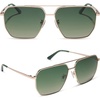 image:imageDIFF Berkely Navigator Sunglasses for Women  UV400 Protection  Modern Metal FramesChampagne Gold  Aloe Green Gradient