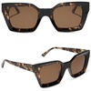 image:imageDIFF Greer Designer Rectangular Sunglasses for Women  UV400 Polarized ProtectionEspresso Tortoise  Brown Gradient