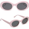 image:imageDIFF Lainey  Designer Oval Sunglasses for Women  UV400 ProtectionPowder Pink  Grey