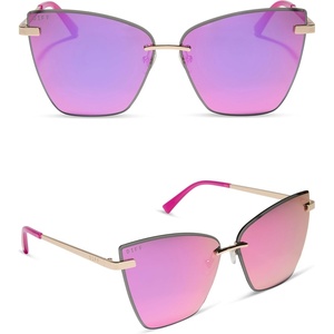 image:imageDIFF Becky V Designer Cat Eye Sunglasses for Women UV400Gold  Pink Rush Mirror