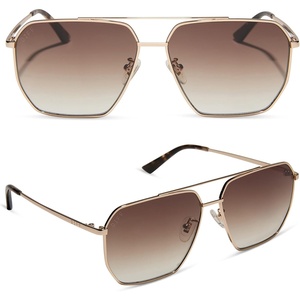 image:imageDIFF Berkely Navigator Sunglasses for Women  UV400 Protection  Modern Metal FramesGold