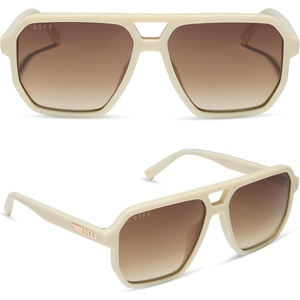 image:imageDIFF Cameron Navigator Sunglasses for Women  100 UV Polarized Protection  Solid FramesCourtside Ivory  Brown Gradient