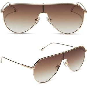 image:imageDIFF Dash Shield Aviator Sunglasses for Women UV400 ProtectionGold  Brown Gradient