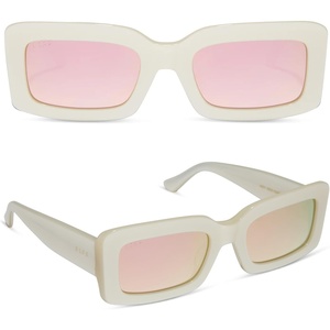 image:imageDIFF Indy Rectangular Sungalsses for Women  UV400 Protection  Designer Acetate FramesOpaline