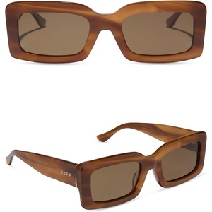 image:imageDIFF Indy Rectangular Sungalsses for Women  UV400 Protection  Designer Acetate FramesTawny Tortoise  Brown