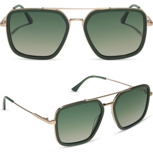 image:imageDIFF Jordan Designer Navigator Sunglasses for Women  100 UVAUVB Protection  Solid FramesFairway Green  Aloe Green Gradient