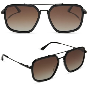 image:imageDIFF Jordan Designer Navigator Sunglasses for Women  100 UVAUVB ProtectionBlack  Black Temple Tips