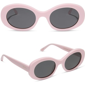 image:imageDIFF Lainey  Designer Oval Sunglasses for Women  UV400 ProtectionPowder Pink  Grey