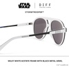 image:imageDIFF Star Wars Stormtrooper Aviator Polarized Sunglasses Galactic White  Designer Frames UV400 Black Polarized Lens Star Wars Stormtrooper Designer For Men and Women Trendy Designer Style