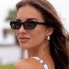 image:imageDIFF  JJD Misty Rectangle Sunglasses  100 UV400 Protection Hand Cut Acetate Frame 55mm Lens Width ScratchResistant Lenses Protective Case IncludedBlack  Grey  Polarized