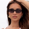 image:imageDIFF  JJD Misty Rectangle Sunglasses  100 UV400 Protection Hand Cut Acetate Frame 55mm Lens Width ScratchResistant Lenses Protective Case IncludedBlack  Grey  Polarized