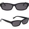image:imageDIFF  JJD Misty Rectangle Sunglasses  100 UV400 Protection Hand Cut Acetate Frame 55mm Lens Width ScratchResistant Lenses Protective Case IncludedBlack  Grey  Polarized