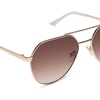 image:imageDIFF Beach Riot The Reserve Oversized Aviator Sunglasses for Women  100 UV400 Protection Stainless Steel Frame 58mm Lens Width ScratchResistant Lenses Protective Case IncludedGold  Brown