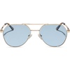 image:imageDIFF Beach Riot The Reserve Oversized Aviator Sunglasses for Women  100 UV400 Protection Stainless Steel Frame 58mm Lens Width ScratchResistant Lenses Protective Case IncludedGold  Blue Tint