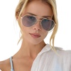 image:imageDIFF Beach Riot The Reserve Oversized Aviator Sunglasses for Women  100 UV400 Protection Stainless Steel Frame 58mm Lens Width ScratchResistant Lenses Protective Case IncludedGold  Blue Tint