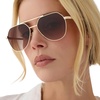 image:imageDIFF Beach Riot The Reserve Oversized Aviator Sunglasses for Women  100 UV400 Protection Stainless Steel Frame 58mm Lens Width ScratchResistant Lenses Protective Case IncludedGold  Brown