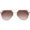 image:imageDIFF Beach Riot The Reserve Oversized Aviator Sunglasses for Women  100 UV400 Protection Stainless Steel Frame 58mm Lens Width ScratchResistant Lenses Protective Case IncludedGold  Brown
