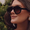 image:imageDIFF Caitlin Covington Collins Square Polarized Sunglasses for Women Black