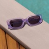 image:imageDIFF Daphne II Rectangle Sunglasses  100 UV400 Protection Grey Lenses Hand Cut Acetate Frame 51mm Lens Width ScratchResistant Lenses Everyday WearLilac Crystal  Grey