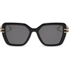 image:imageDIFF Dasha Square Sunglasses  100 UV400 Protection Grey Lenses Hand Cut Acetate Frame 51mm Lens Width ScratchResistant Lenses Everyday WearBlack  Grey