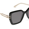 image:imageDIFF Dasha Square Sunglasses  100 UV400 Protection Grey Lenses Hand Cut Acetate Frame 51mm Lens Width ScratchResistant Lenses Everyday WearBlack  Grey
