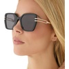 image:imageDIFF Dasha Square Sunglasses  100 UV400 Protection Grey Lenses Hand Cut Acetate Frame 51mm Lens Width ScratchResistant Lenses Everyday WearBlack  Grey