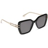 image:imageDIFF Dasha Square Sunglasses  100 UV400 Protection Grey Lenses Hand Cut Acetate Frame 51mm Lens Width ScratchResistant Lenses Everyday WearBlack  Grey