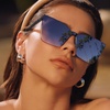 image:imageDIFF Goldie Designer Frameless Cat Eye Sunglasses for Women UV400Slate Gradient Flash