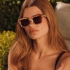 image:imageDIFF Greer  Rectangle  Polarized  Sunglasses for Women UV400 Protection  100 UV400 Protection Hand Cut Acetate Frame 50mm Lens Width Protective Case Included Everyday WearGilded Tortoise  Brown
