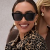 image:imageDIFF Greer  Rectangle  Polarized  Sunglasses for Women UV400 Protection  100 UV400 Protection Hand Cut Acetate Frame 50mm Lens Width Protective Case Included Everyday WearBlack  Grey