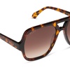image:imageDIFF Layton Oversized Navigator Sunglasses UV400 Rich Tortoise  Gradient Lenses 100 UV400 Protection Brown Lenses Hand Cut Acetate Frame 57mm Lens Width Everyday Wear