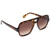 image:imageDIFF Layton Oversized Navigator Sunglasses UV400 Rich Tortoise  Gradient Lenses 100 UV400 Protection Brown Lenses Hand Cut Acetate Frame 57mm Lens Width Everyday Wear