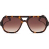 image:imageDIFF Layton Oversized Navigator Sunglasses UV400 Rich Tortoise  Gradient Lenses 100 UV400 Protection Brown Lenses Hand Cut Acetate Frame 57mm Lens Width Everyday Wear