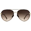 image:imageDIFF Lenox Aviator Sunglasses for Women UV400 Protection Designer Lightweight Gold Stainless Steel Frames  Gradient Lenses 100 UV400 Protection Stainless Steel Frame 62mm Lens Width ScratchResistant Lenses Everyday WearGold Sea Tortoise Tips  Brown Gradient