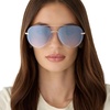 image:imageDIFF Lenox Aviator Sunglasses for Women UV400 Protection Designer Lightweight Gold Stainless Steel Frames  Gradient Lenses 100 UV400 Protection Stainless Steel Frame 62mm Lens Width ScratchResistant Lenses Everyday WearChampagne Gold  Slate Gradient Flash