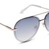 image:imageDIFF Lenox Aviator Sunglasses for Women UV400 Protection Designer Lightweight Gold Stainless Steel Frames  Gradient Lenses 100 UV400 Protection Stainless Steel Frame 62mm Lens Width ScratchResistant Lenses Everyday WearChampagne Gold  Slate Gradient Flash