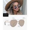 image:imageDIFF Lenox Aviator Sunglasses for Women UV400 Protection Designer Lightweight Gold Stainless Steel Frames  Gradient Lenses 100 UV400 Protection Stainless Steel Frame 62mm Lens Width ScratchResistant Lenses Everyday WearGold  Cherry Blossom Mirror