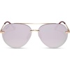 image:imageDIFF Lenox Aviator Sunglasses for Women UV400 Protection Designer Lightweight Gold Stainless Steel Frames  Gradient Lenses 100 UV400 Protection Stainless Steel Frame 62mm Lens Width ScratchResistant Lenses Everyday WearGold  Cherry Blossom Mirror