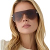 image:imageDIFF Lonnie Oversized Shield Sunglasses for Women  Polarized Lenses 100 UV400 Protection Hand Cut Acetate Frame ScratchResistant Lenses Protective Case IncludedGold  Brown Gradient  Polarized