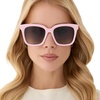 image:imageDIFF Meredith  Designer Square Sunglasses for Women  UV400 Polarized Protection  Polarized Lenses 100 UV400 Protection Hand Cut Acetate Frame 54mm Lens Width Everyday WearPowder Pink  Grey Gradient