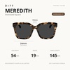 image:imageDIFF Meredith  Designer Square Sunglasses for Women  UV400 Polarized Protection  Polarized Lenses 100 UV400 Protection Hand Cut Acetate Frame 54mm Lens Width Everyday WearEspresso Tortoise  Brown